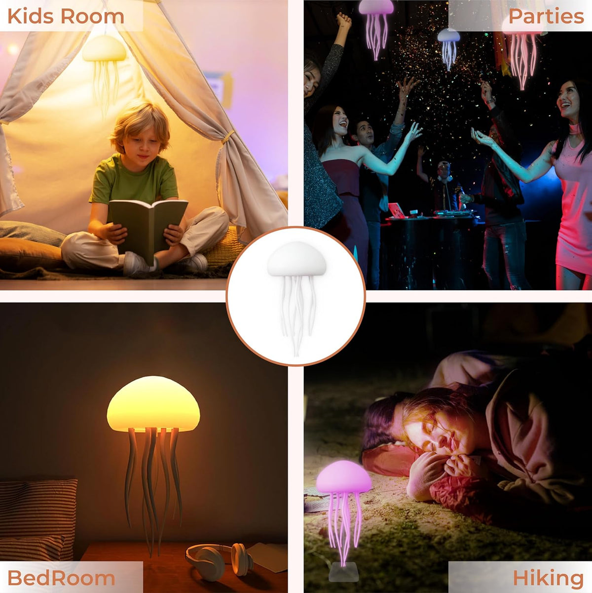 Lampe suspension décorative LED effet méduse dansante