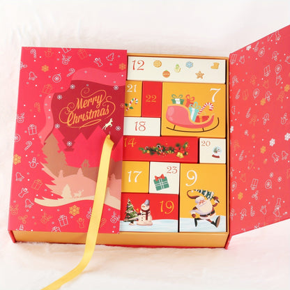 Calendario de Adviento de Navidad de 24 días de madera, caja sorpresa reutilizable para el hogar