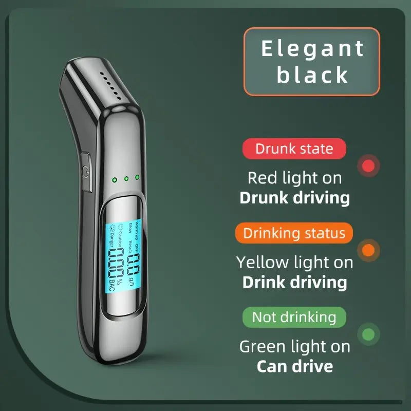 Alcotex™ – Alcoholímetro electrónico portátil de lectura rápida con pantalla LCD