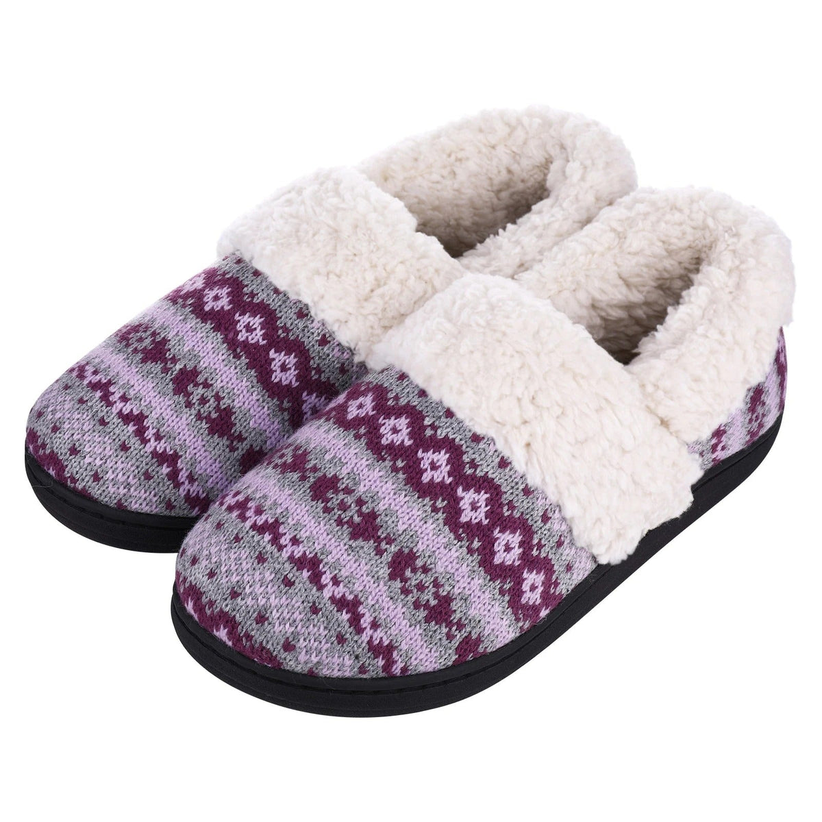 Pantoufles d’intérieur chaudes en tricot pelucheux hiver