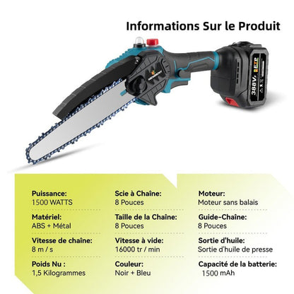 Tronçonneuse électrique puissante à batterie 15000 mAh