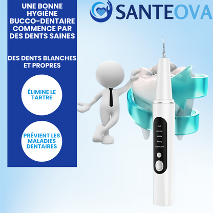 AquaDent™ – Détartreur Dentaire Électrique Rechargeable à 4 Embouts