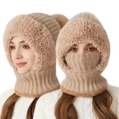 Pasamontañas suave de terciopelo para mujer