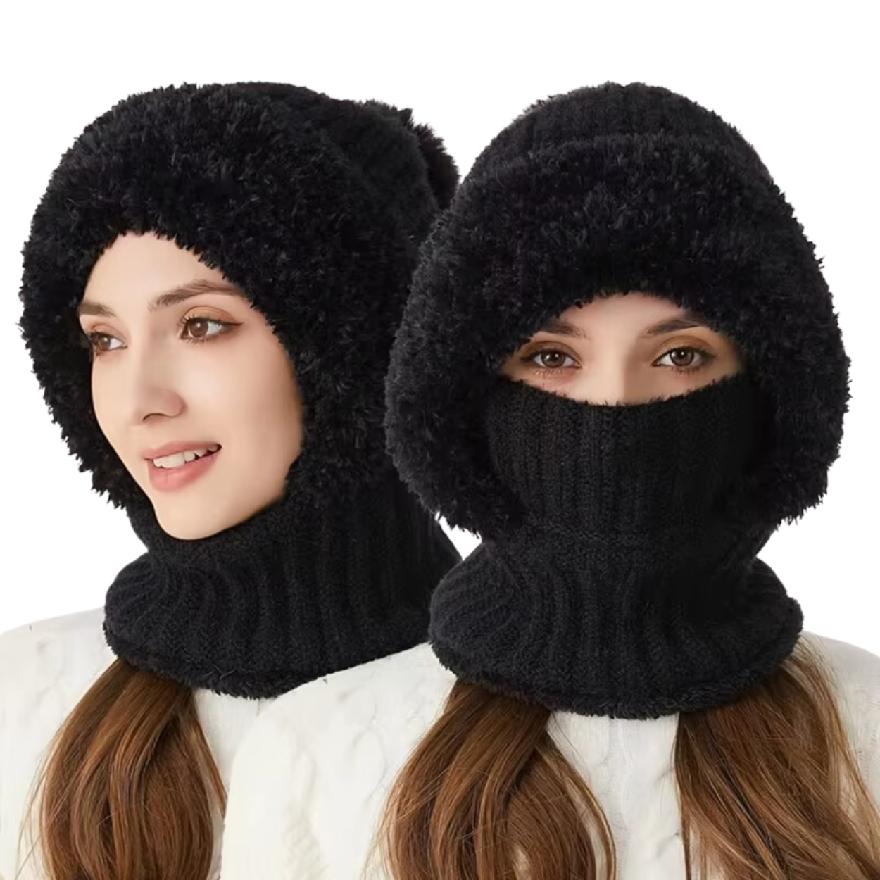 Pasamontañas suave de terciopelo para mujer