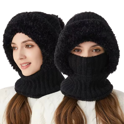 Pasamontañas suave de terciopelo para mujer