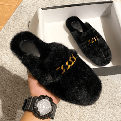 Pantoufles confortables en fourrure douce