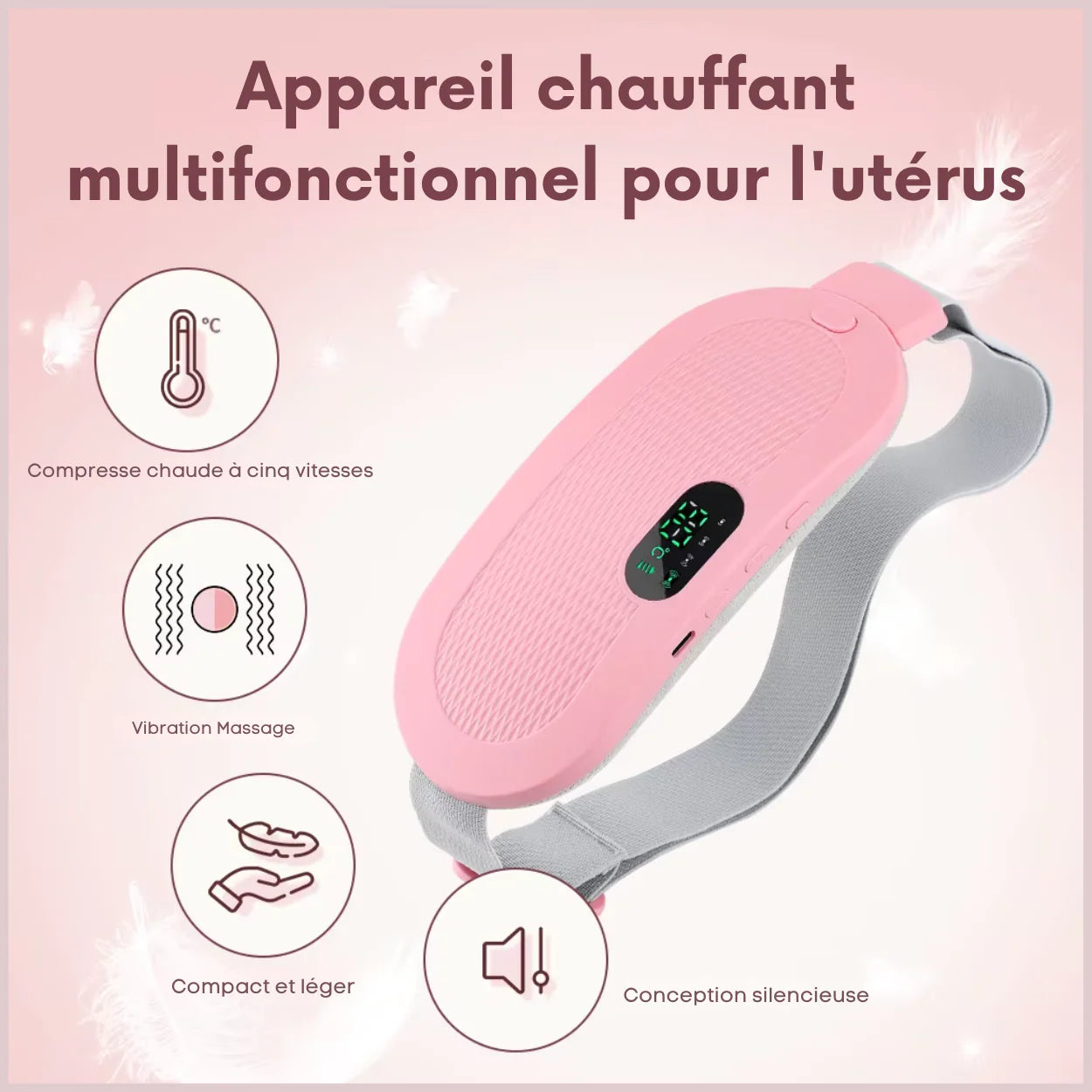 Cinturón Térmico Inteligente Uterino para el Dolor Menstrual, Abdominal y Lumbar