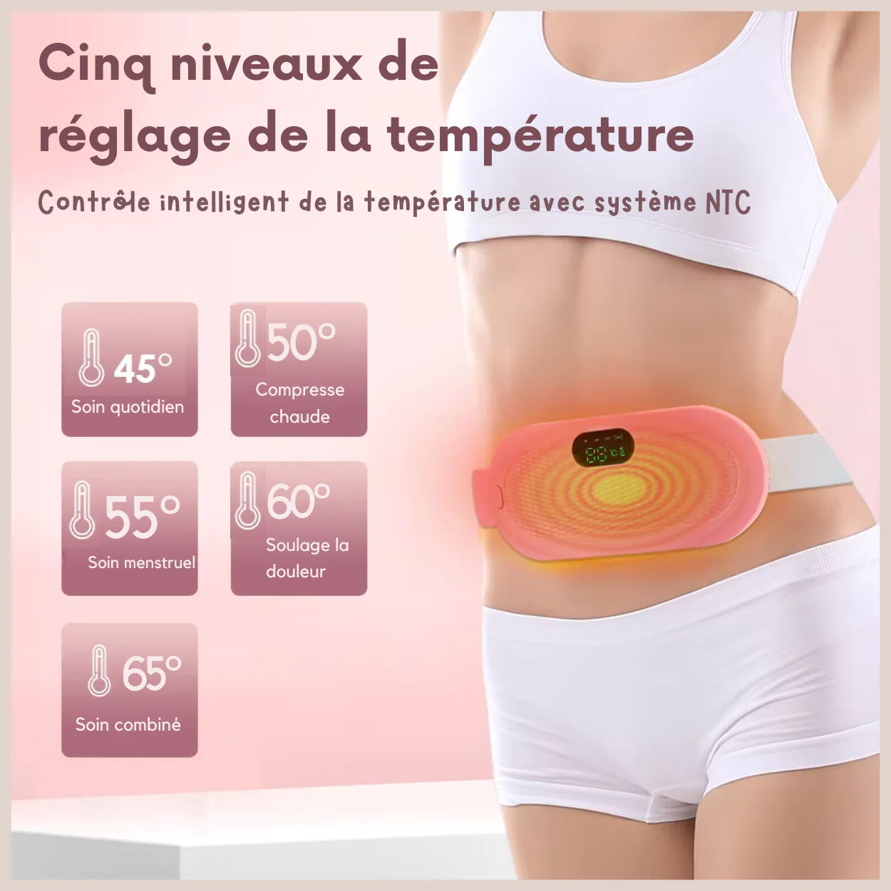 Cinturón Térmico Inteligente Uterino para el Dolor Menstrual, Abdominal y Lumbar