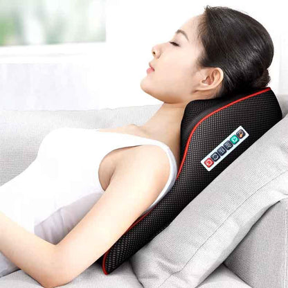 ThermaFlex™ – Cojín Masajeador de Espalda y Cuello con Función de Calor