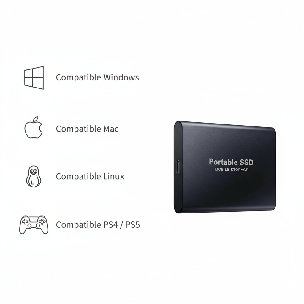 Disco Duro Externo Rápido y Compacto - Almacenamiento Portátil de Gran Capacidad