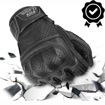 Gants de motocross en cuir vintage résistants