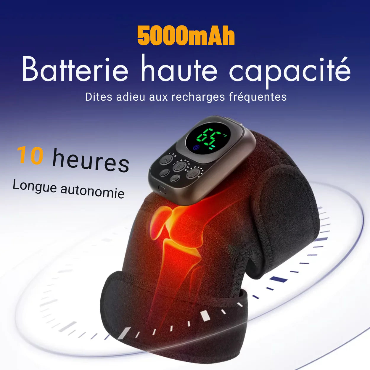 Rodillera Térmica Masaje EMS 60 °C – Batería de Larga Duración 5000 mAh