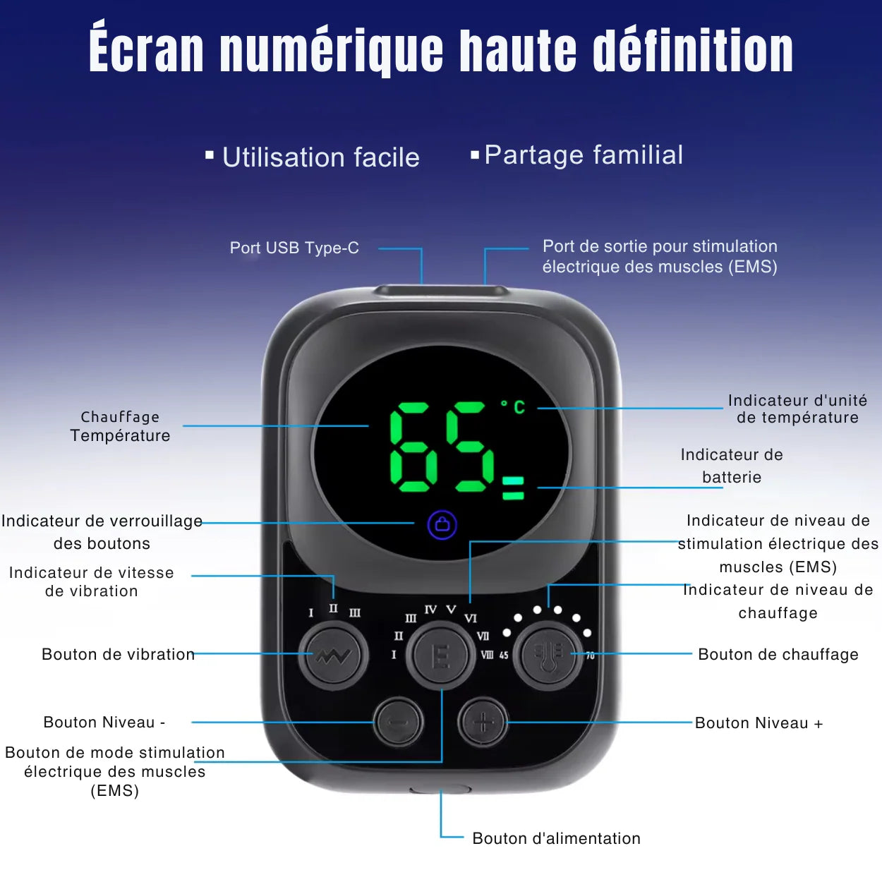 Rodillera Térmica Masaje EMS 60 °C – Batería de Larga Duración 5000 mAh