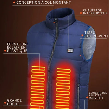 Gilet chauffant électrique isolant hiver