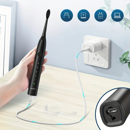 GlowSmile™ – Cepillo de Dientes Sónico Recargable con Múltiples Modos