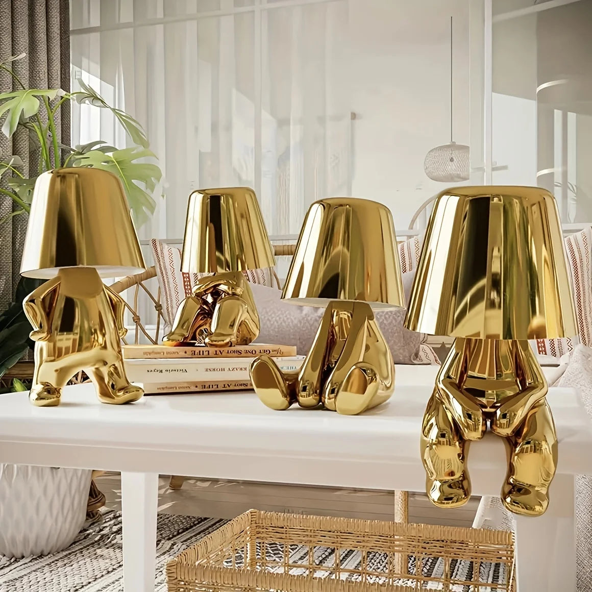 Lampe de table décorative en résine statuaire