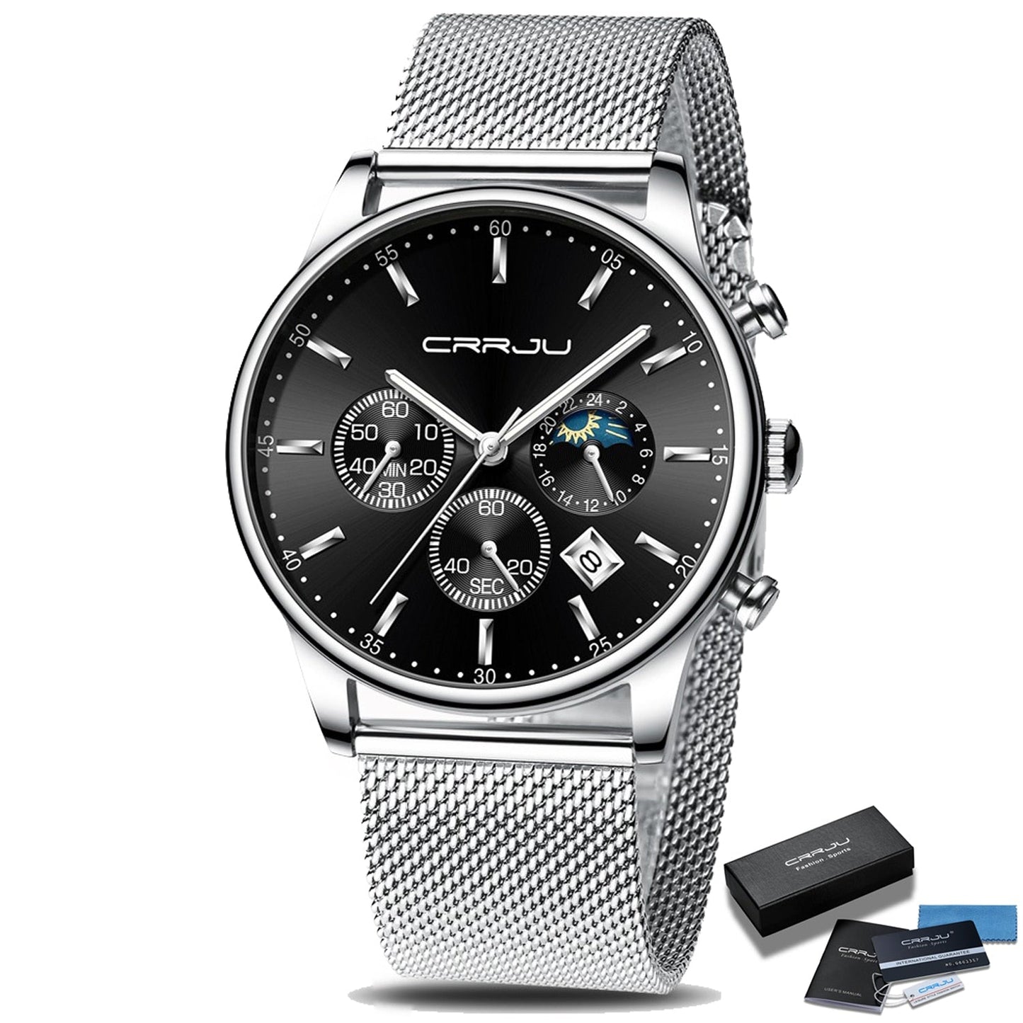Reloj deportivo con correa metálica para hombre