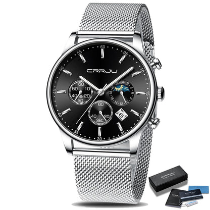 Reloj deportivo con correa metálica para hombre