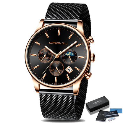 Reloj deportivo con correa metálica para hombre
