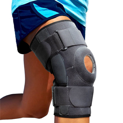 Genouillère de maintien flexible à enveloppe ajustable
