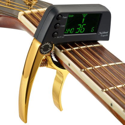 Afinador de guitarra y cejilla 2 en 1