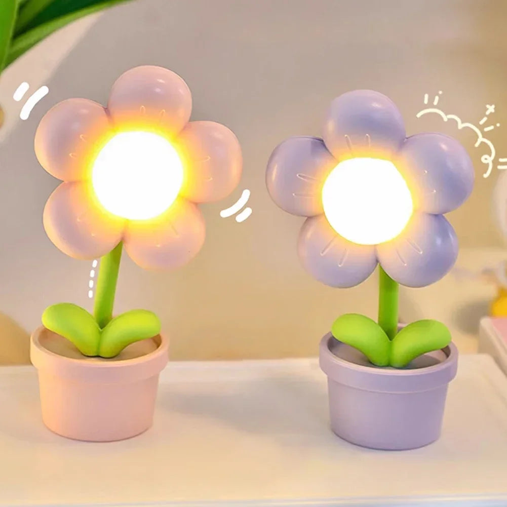 Lampe de table décorative forme fleur compacte