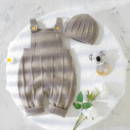 Ensemble bébé en coton doux avec bonnet assorti