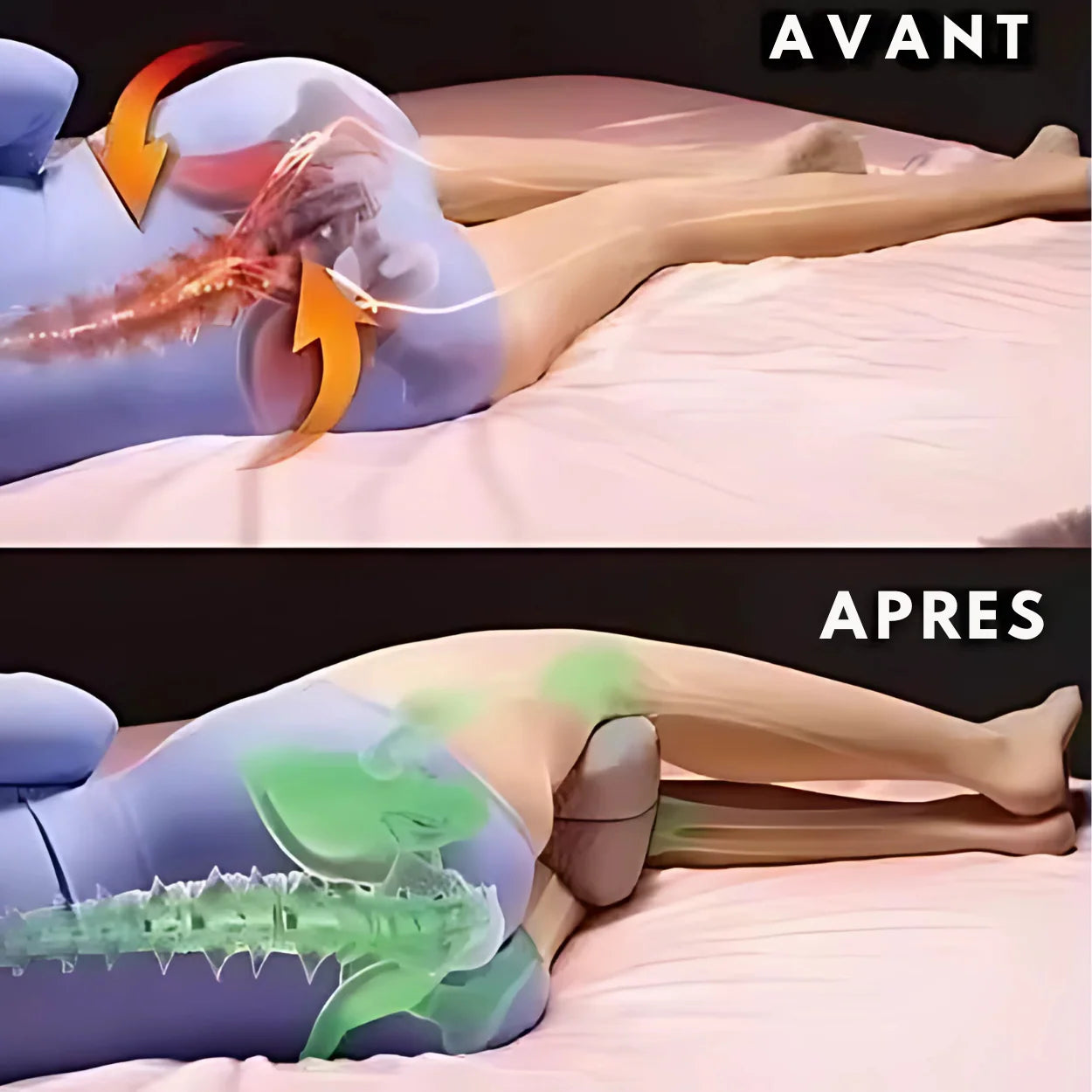 Almohada Lumbar Ergonómica para Piernas de Espuma Viscoelástica