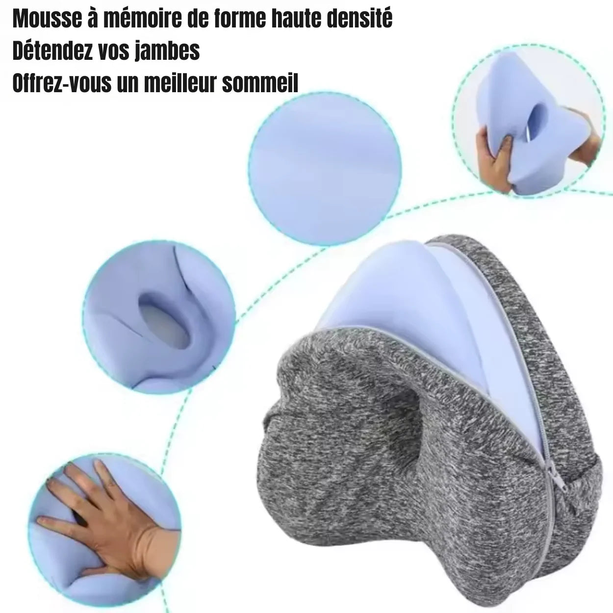 Almohada Lumbar Ergonómica para Piernas de Espuma Viscoelástica
