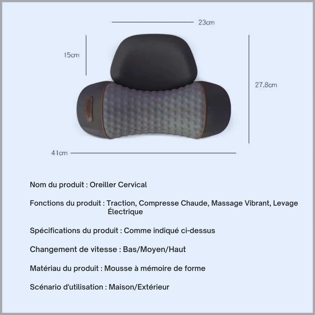 Almohada Cervical con Calefacción y Masaje