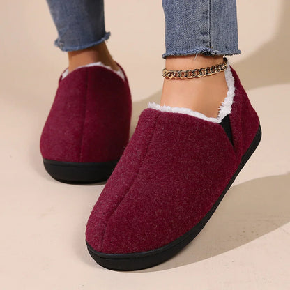 Pantoufles moelleuses en fourrure chaude coordonnante