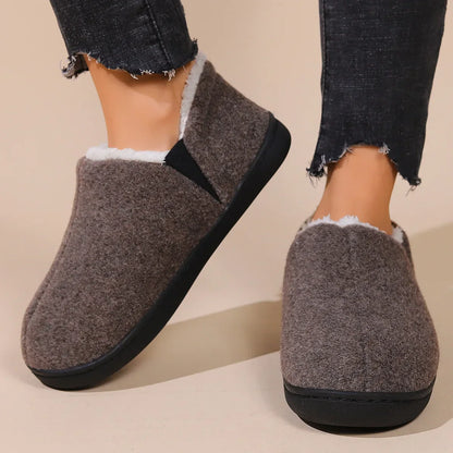 Pantoufles moelleuses en fourrure chaude coordonnante