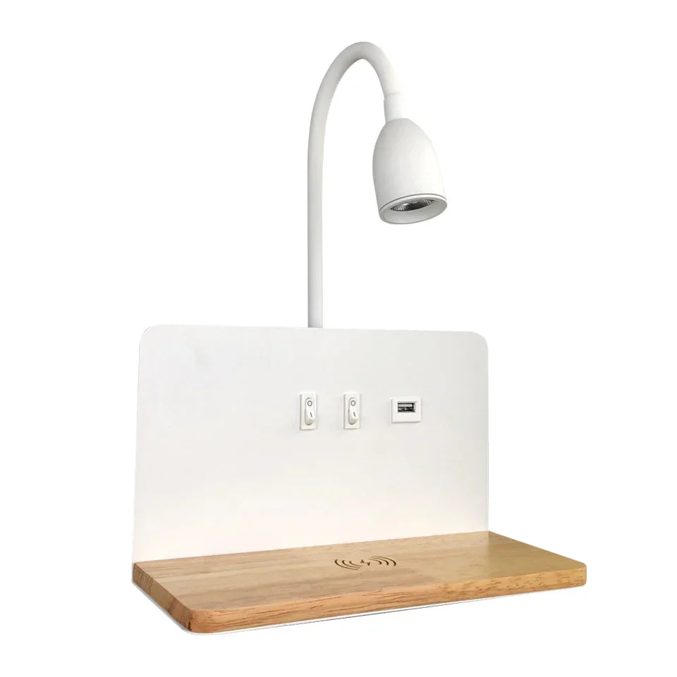 Lámpara de pared LED con toma USB