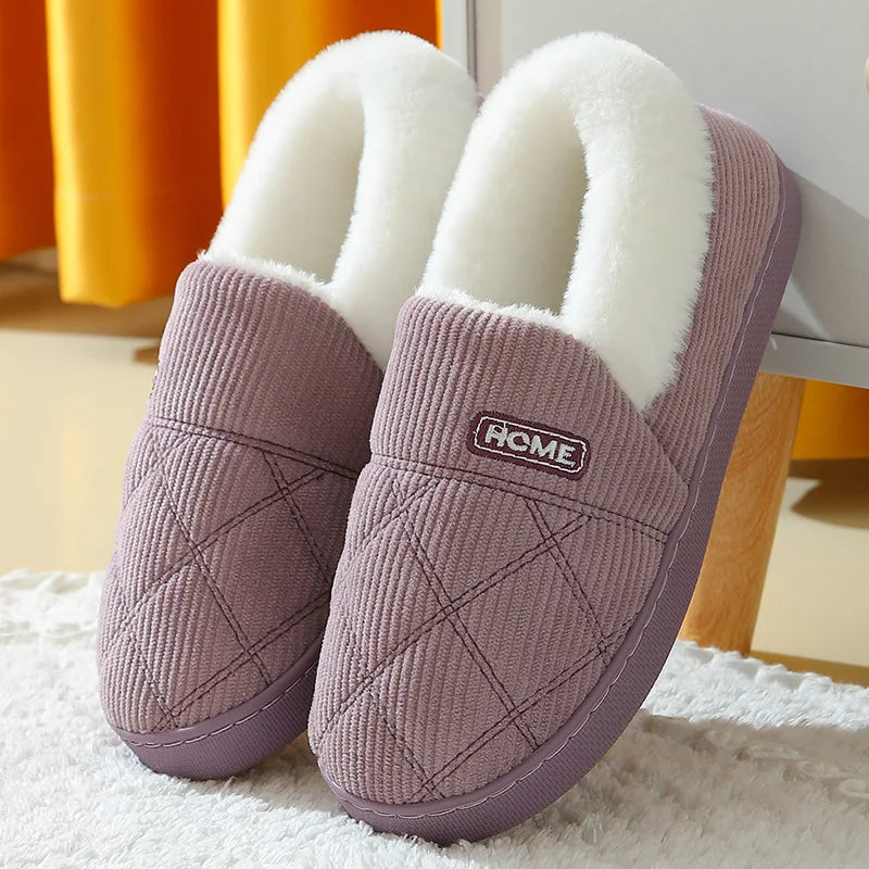 Pantuflas acogedoras de felpa para hombre y mujer