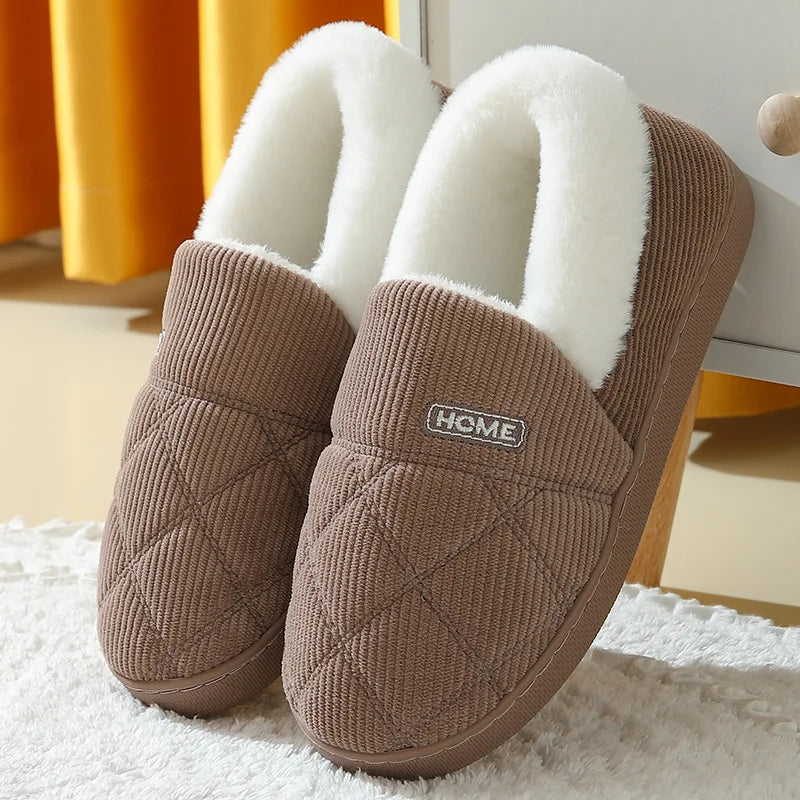 Pantuflas acogedoras de felpa para hombre y mujer
