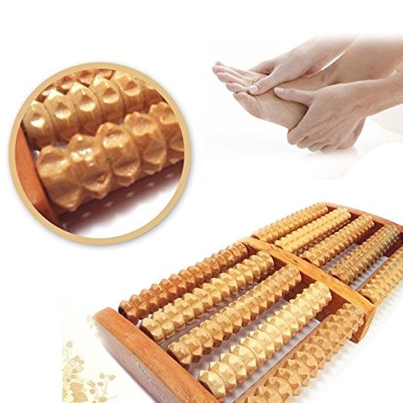 Rouleau de massage en bois pour pieds