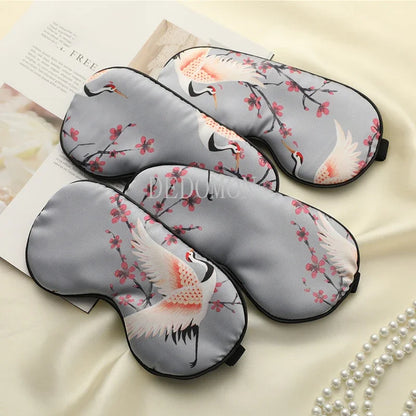 Masque de sommeil en soie imprimée confortable