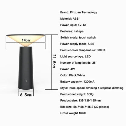 Lámpara de mesa LED portátil