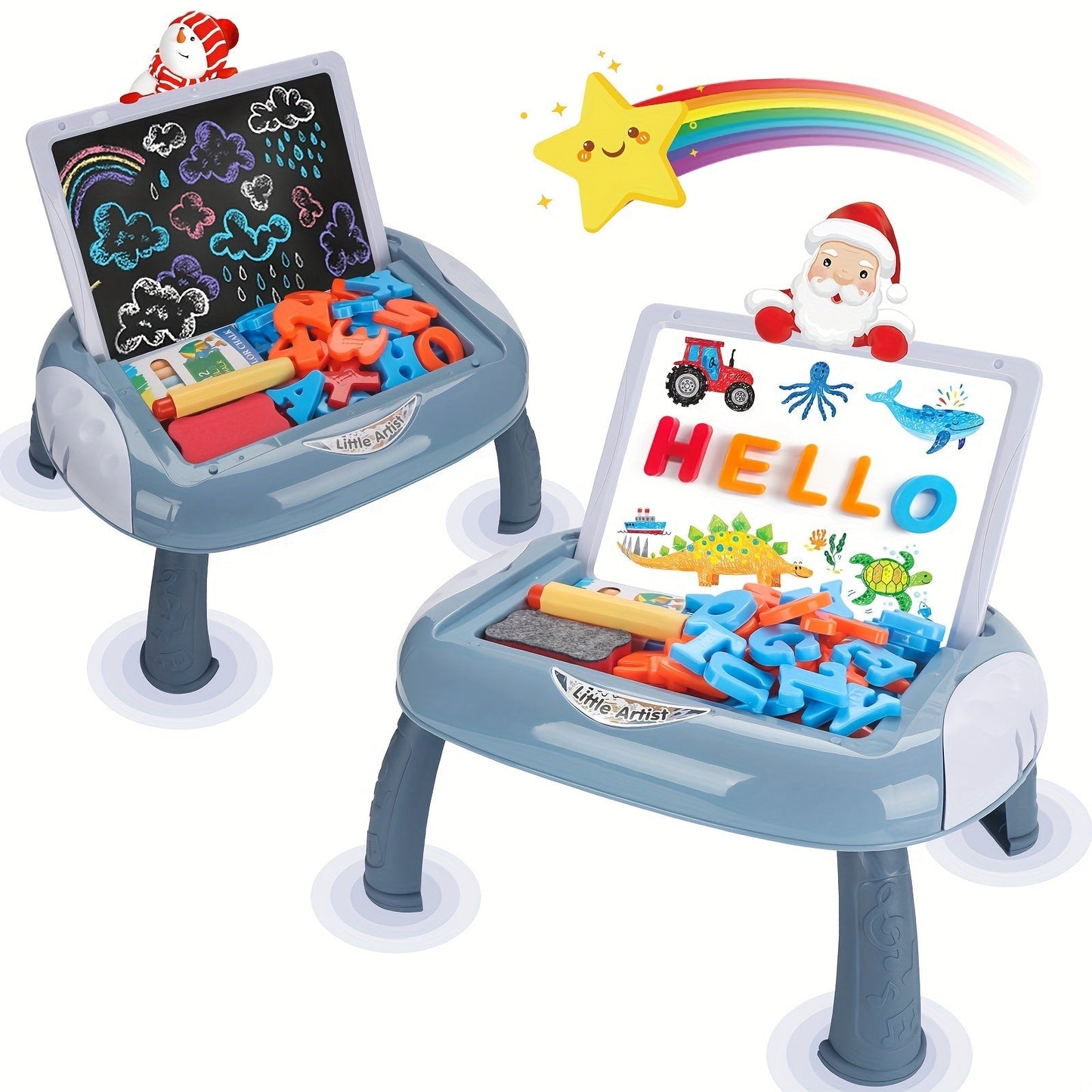 Pizarra Reversible Negra y Blanca para Niños con Accesorios