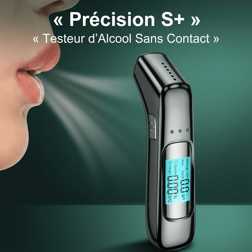Alcotex™ – Alcoholímetro electrónico portátil de lectura rápida con pantalla LCD