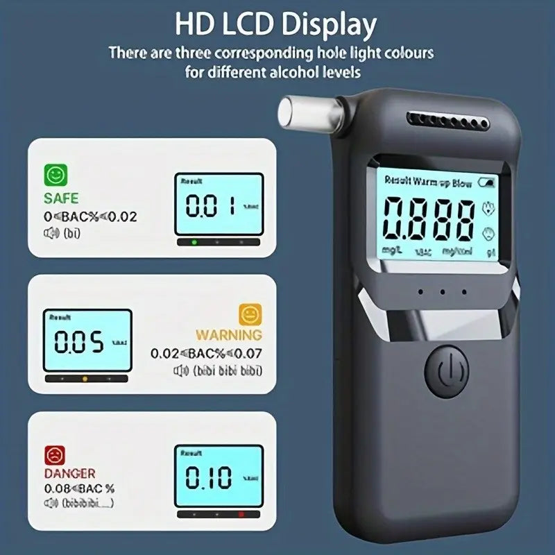 AlcoZen™ – Alcoholímetro Electrónico Portátil con Pantalla LCD Precisa