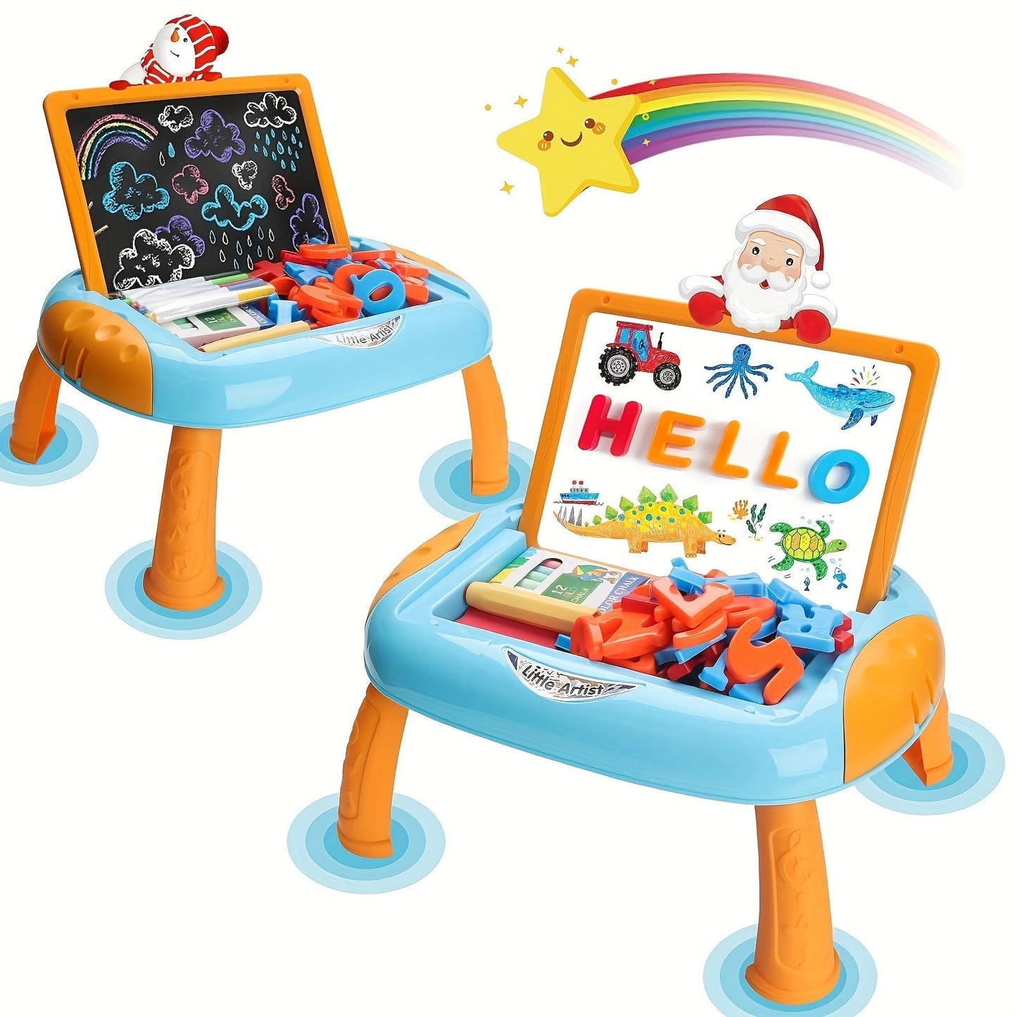 Pizarra Reversible Negra y Blanca para Niños con Accesorios