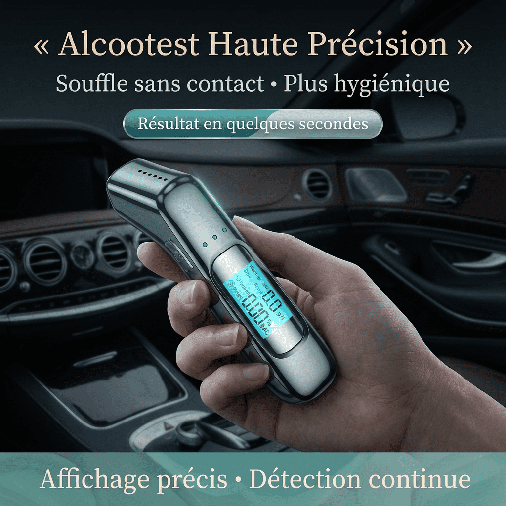 Alcotex™ – Alcoholímetro electrónico portátil de lectura rápida con pantalla LCD
