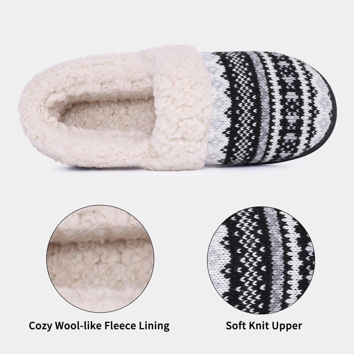 Pantoufles d’intérieur chaudes en tricot pelucheux hiver