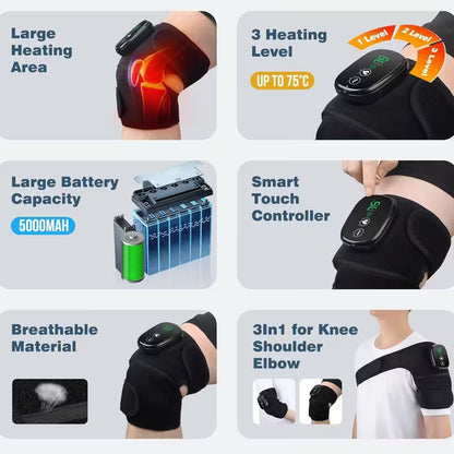 ThermaFlex™ – Rodillera térmica vibratoria para rodilla, codo y hombro