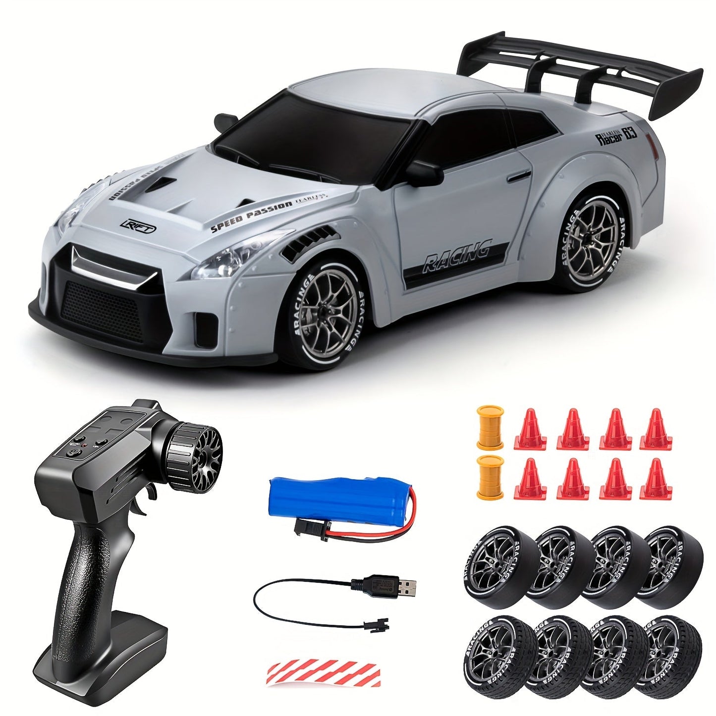 Coche Teledirigido 4 Ruedas Motrices con Luces LED | Juguete de Carreras de Alta Gama para Niños