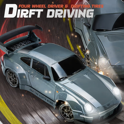 Voiture RC drift 4WD rechargeable 2,4 GHz à lumières LED