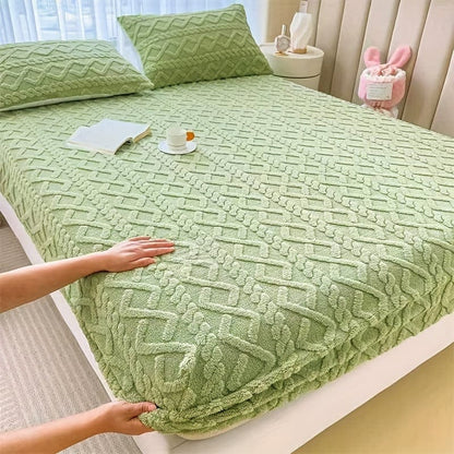 Couvre-lit élastique doux et protecteur avec paire de taies