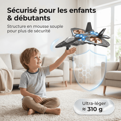 Avion télécommandé lumineux à LED pour enfants