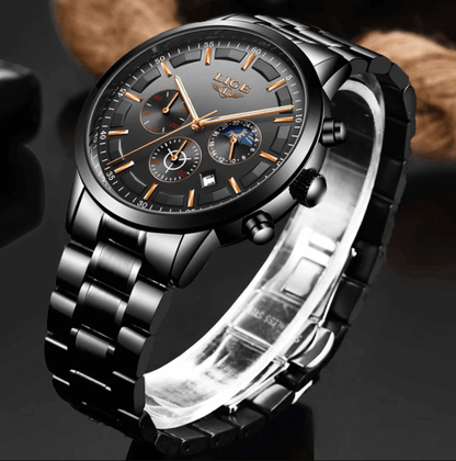Montre-bracelet militaire avec bracelet acier noir
